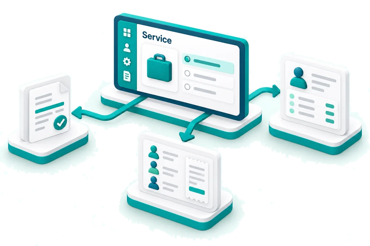 Service items connected to invoicing, client accounts and payroll in one system.