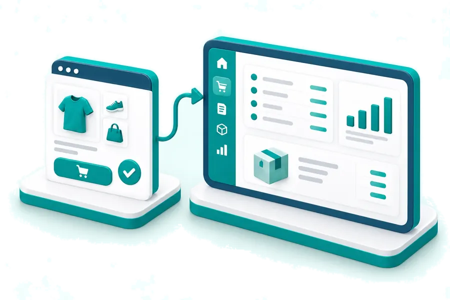 An online sale connected to financial records and inventory costs.