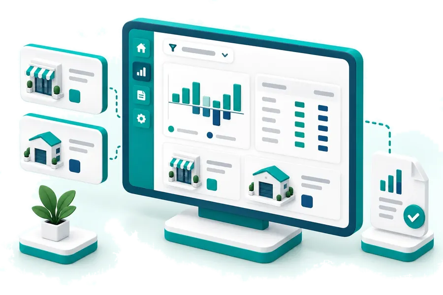 Financial dashboard showing cash flow and buyer and supplier summaries.