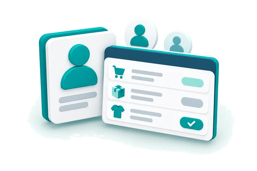 Customer profiles with transaction history and payment status.